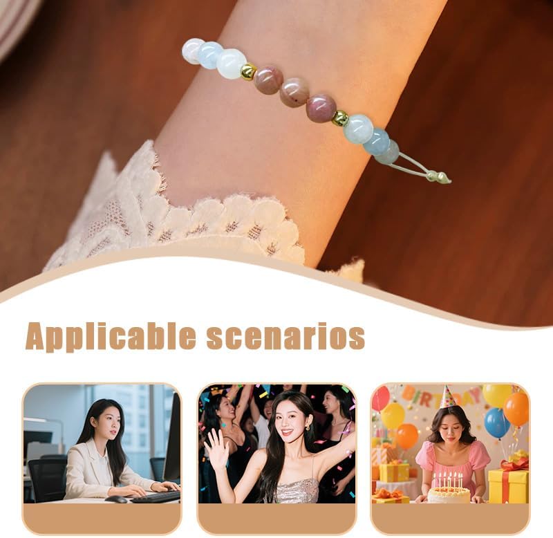 Kefley Mama to Be Gifts for First Time Moms Natural Stone Pregnancy Bracelet Pink Beaded Healing Crystal Spiritual Bracelets Congrats on Pregnancy Gift Pregnant New Mom Mommy Essentials Must Haves - Image 5