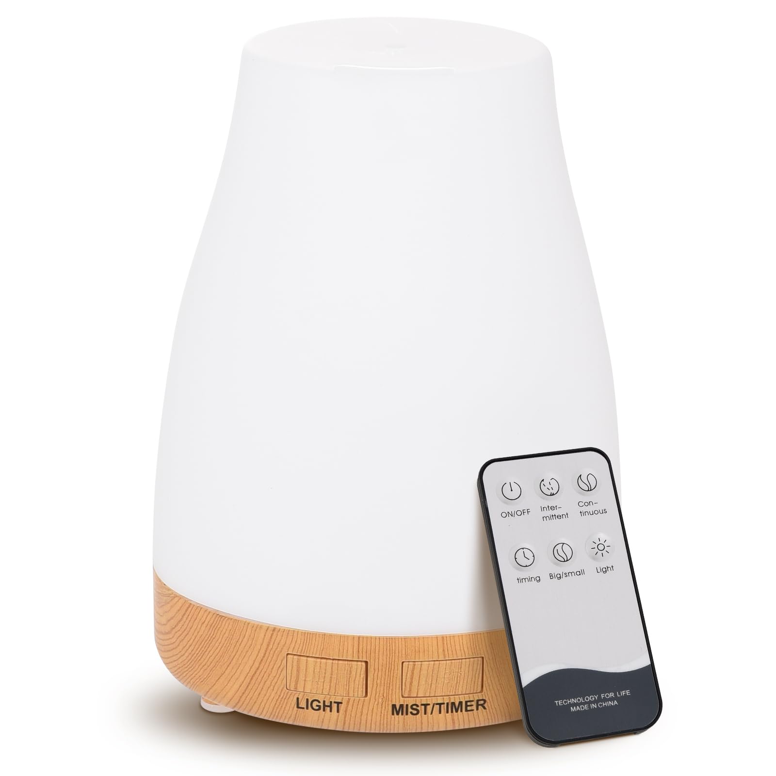 300ML Essential Oil Diffuser, Remote Control Aromatherapy Diffuser with 7 LED Light Colors, Adjustable Mist Mode and Waterless Auto-Off Oil Diffusers Humidifier, Diffusers for Home Bedroom Yoga Sleep
