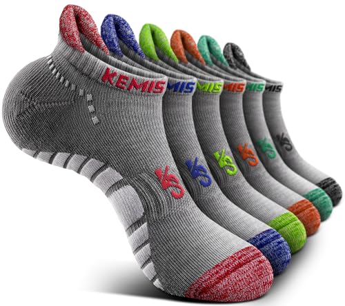 KEMISANT Herren Socken 6 Paar, Herren Kurze Lauf-Sportsocken Sneakersocken | Atmungsaktiv,Schweißableitend mit Fußgewölbestütze für Sport & Alltag