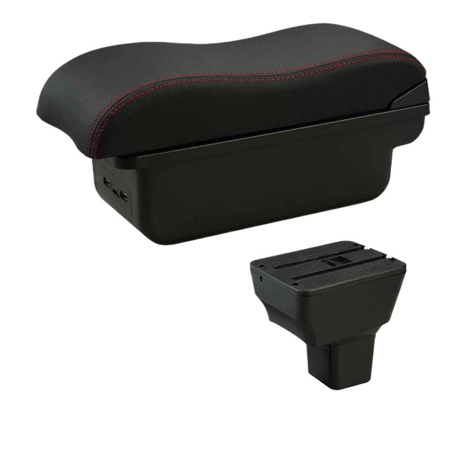 UMDJJU For Nissan For Kicks 2016-2024 Car Armrest Box Storage Interior Dedicated Retrofit Accessories Car Centre Console Armrest Box(C1 Red Line USB)
