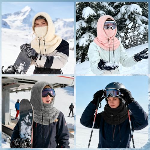 Tavaler Sturmhaube Herren/Damen Winter | Balaclava Fleece | Kapuzenschal Thermo | Skimaske Wolle | Schalmütze Winddicht Skimütze für Radfahren, Snowboarden, Skifahren