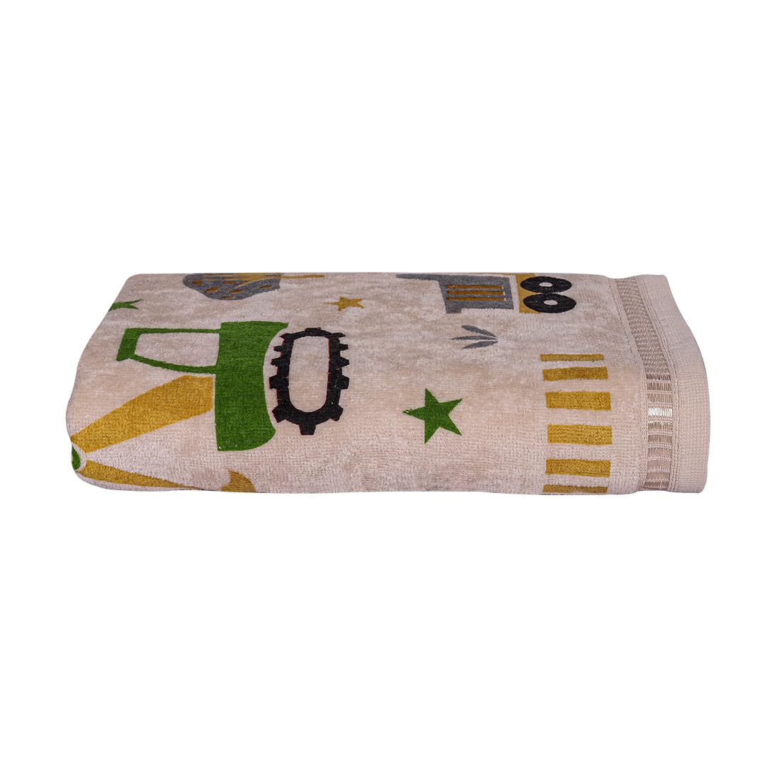 RANGOLI 100% Cotton Kids Bath Towel, 380 GSM, Towel for Bath Super Soft & Highly Absorbent, Anti-Bacterial & Anti-Odour, Multipurpose Towels for Girls and Boys, (60cm x 120cm) Beige-picture-11