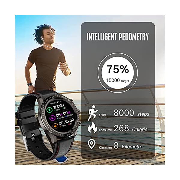 GARINEMAX Smart Watch for Men,Fitness Tracker with Blood Pressure Heart Rate Blood Oxygen Sleep Monitor Step Counter…