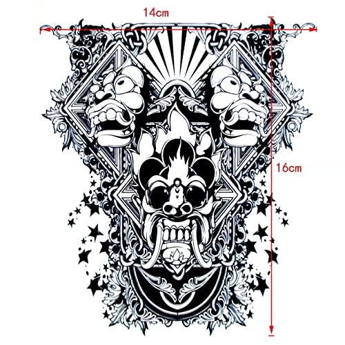 Miniatura 3 de New Evil Demon Mask Waterproof Temporary Tattoos Men Flash Tattoo Body Feminino Sleeve Tattoo Tatuajes Temporales Car Styling