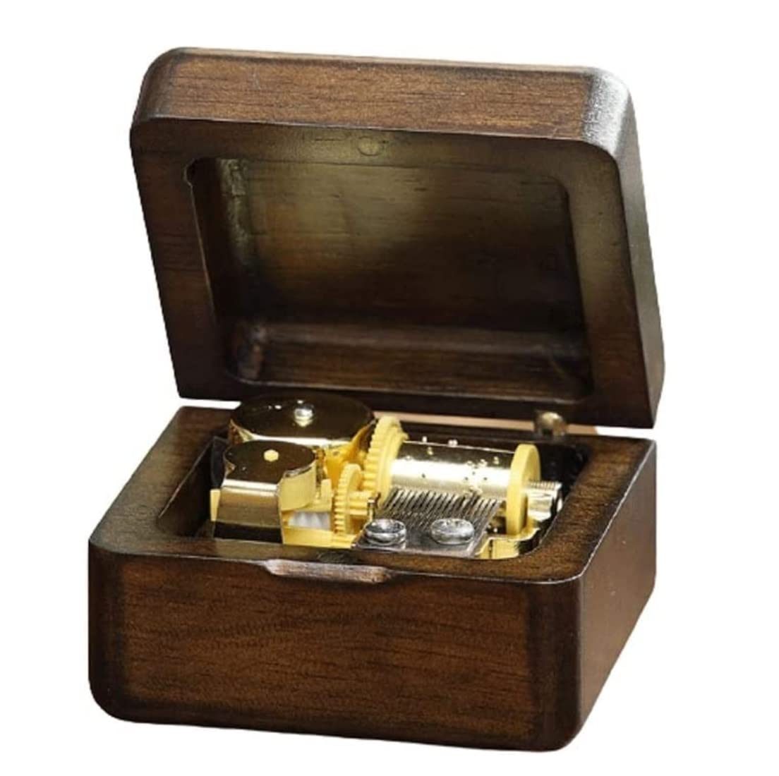 Caja De Musica Caja Musical Caja De Música Grabada De Madera Maciza, Caja De Música Portátil con Conos De Pino Tallados para Navidad, Vacaciones, Cumpleaños Caja Musical Navidad