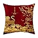 Housse de coussin en polyester - Motif Nouvel An chinois - Confortable au toucher - Pour canapé, banc, décoration d'intérieur - 9