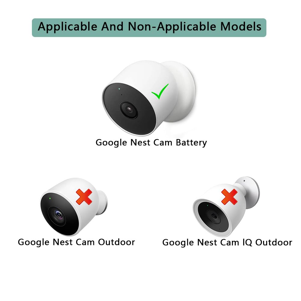 Anti Theft Security Chain Anti Drop Mount Compatible with Google Nest Cam Outdoor(Battery) Camera, 4 Pack (Cam Not Included)