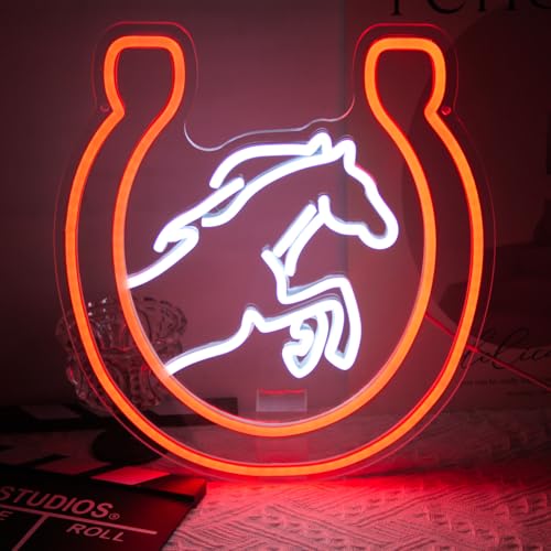 Image of Horse Neon Sign Kentucky Derby Preakness Stakes Decoration Cowboy Men Gifts