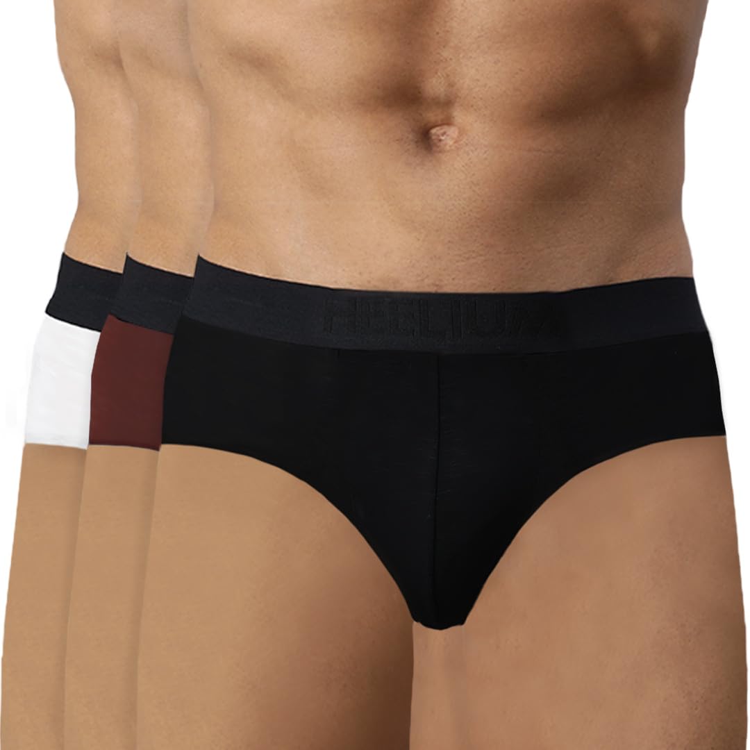 HEELIUM Bamboo Underwear Brief for Men | 3X Softer Than Cotton & Odour Free | Stretchy Fabric & Durable Waistband
