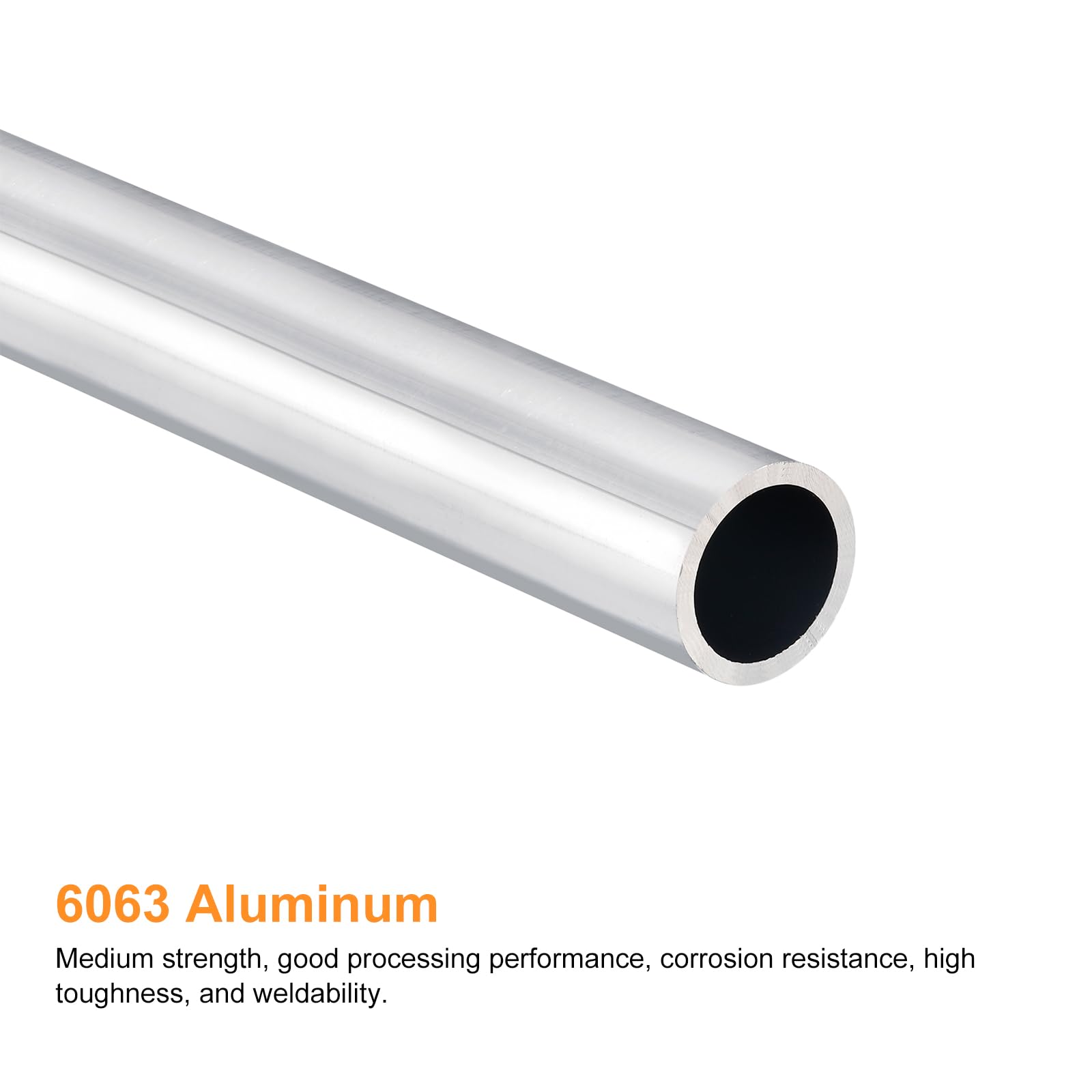 DMiotech (19mm OD x 10mm ID) Tubo Tondo in Alluminio 6063 Lunghezza 300mm Tubazione Metallico per Costruzione Telaio Macchinari Progetti Fai Da Te