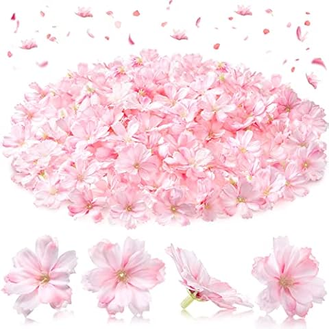WILLBOND Artificial Cherry Blossom Flower Heads Cover