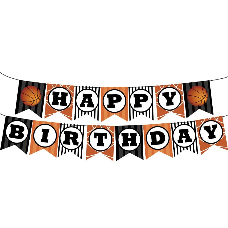 Image of ZHENGYE Basketball Happy Birthday Banner Basketball Sports Theme Party Decorations for Baby Shower Boys Birthday Decorations Supplies