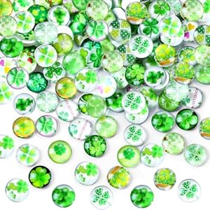 DXRPO 130 Stück Kleeblatt Glassteine Bunt