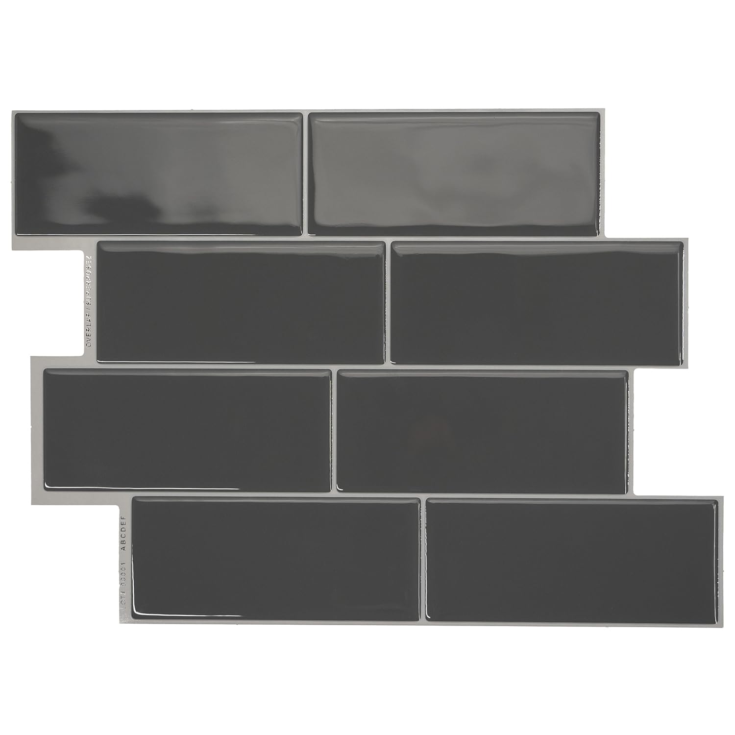 Smart Tiles Stick on splashback Tiles, Subway Charcoal Gray, 11.55"x8.38"