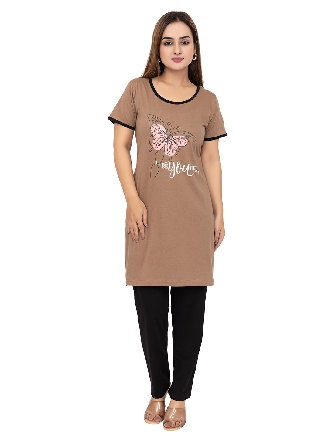ddouddou Summer Wear Casual Nightwear Round Neck Cotton PrintedComfortable and Breathable Nightsuit for Women (DD-NS-01)-picture-30