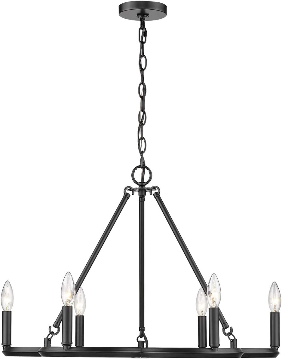 Golden Lighting 0526-6 BLK Celta Chandelier, Matte Black