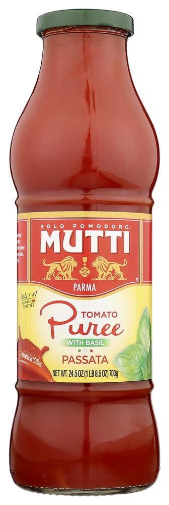Passata Tomato Puree w Basil 24.5 oz (12 Pk) by Mutti