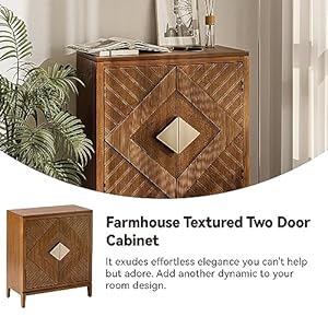 Farmhouse storage cabinet accent sideboard wood buffet cabinet with 2 door for living room hallway bedroom dining room  urban country home decor