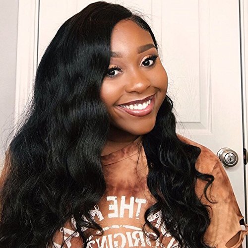 Eayon hair® Body Wave Full Lace Wigs 130% Density Brazilian Virgin Remy Human Hair Wigs with Baby Hair 14 inch Natural Color