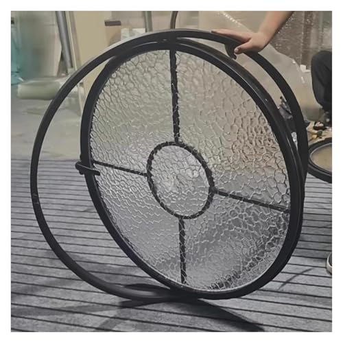 Round Windows for Houses, Customizable Round Transparent Glass Window, Flush Mount Aluminum Building Tempered Glass with 5 MM Thick Tempered Glass, Rotating Porthole Window(Black-Dia,27in/68.5cm)