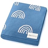 Bleu La La Manta para Bebés para Niños y Niñas, Bebés y Niños Pequeños (Arcoíris - Azul)