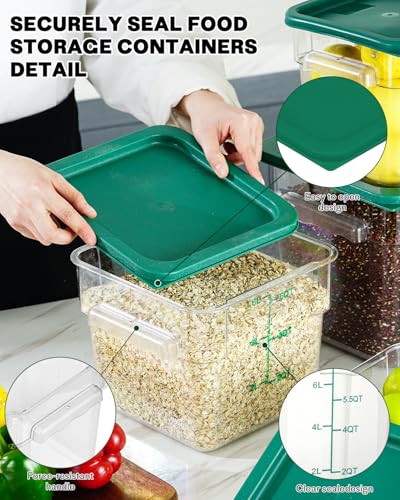 Image of 8QT 2PCS NSF Commercial Clear Food Storage Containers with Lids(GREEN)