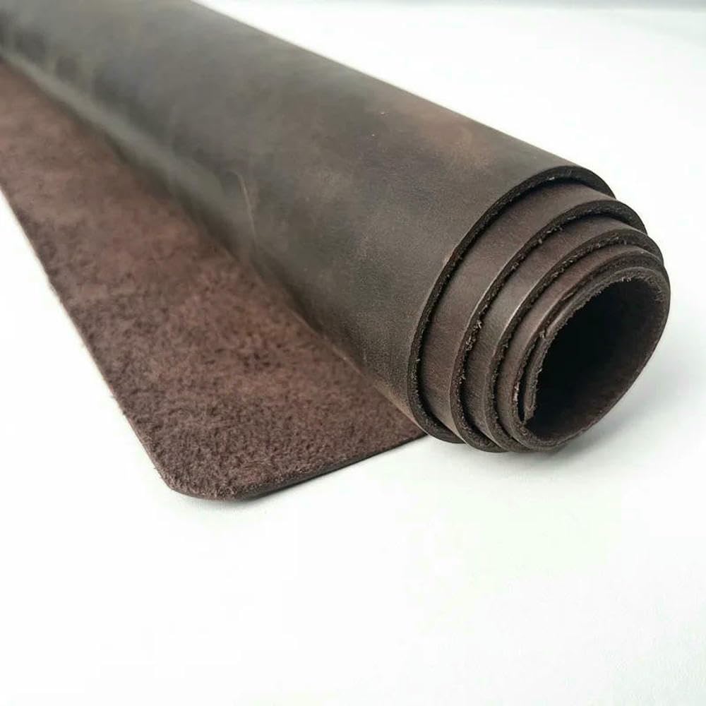 Arkusze prawdziwej skóry Skóra bydlęca 2,5 mm do majsterkowania wielokolorowa w wielu rozmiarach(Reddish Brown,10cm x 20cm)