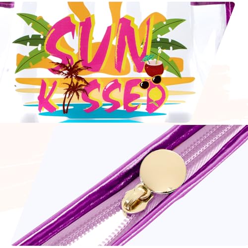 Image of COSHAYSOO Sunscreen Bag Clear Makeup Toiletry Pouch Beach Vacation Essentials for Women Teen Girls Trip Gifts Summer Pool Travel Must Have Accessories Waterproof Stuff