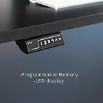 VIVO Électrique 55 x 24 dans Bureau de bord carré, Réglage de la hauteur de la mémoire, 1B-S Series, Cadre noir haut noir, DESK-KIT-1B55S-B