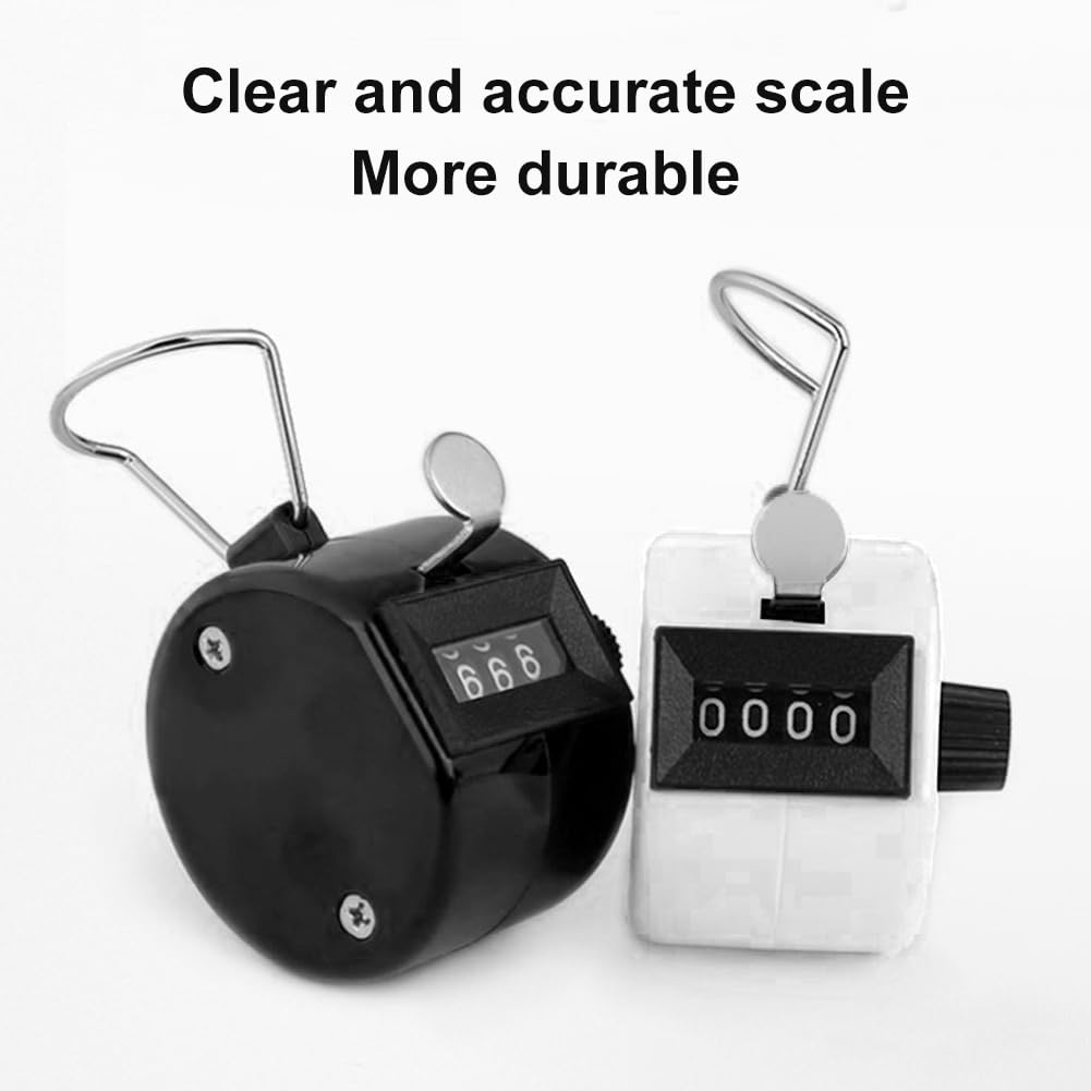 Contatore a Mano 4 Cifre in Metallo e ABS, Contatore Clicker Meccanico per Sport, Persone, Allenatore, Scuola, Golf