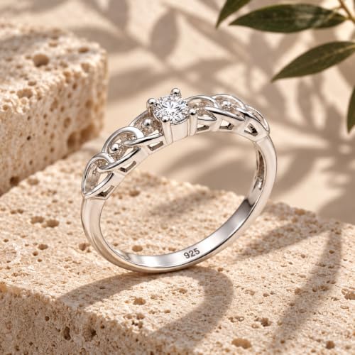Image of KYAT 925 Sterling Silver Adjustable Ring for Women | Square Princess Cut Purple Amethyst Zircon Stone | Baguette CZ Side Stones | Valentine Gift, Birthday Gift for Girls | Free Size Ring