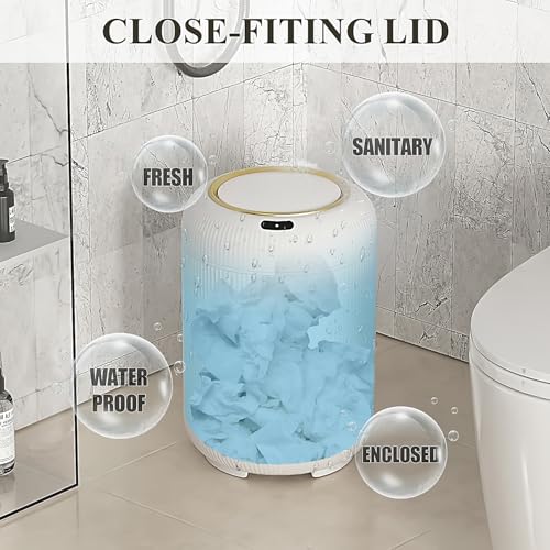 Image of Automatic Motion Sensor Bathroom Trash Can with Lid, 3 Gallon Touchless Trash Bin, Smart Plastic Electric Garbage Cans Small White Wastebasket for Office, rv, Bedroom, Living Room