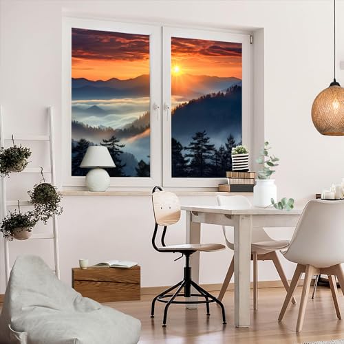 Película de privacidad para ventana con diseño paisaje natural 27.6x47.2 in x2 miniatura 5