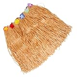 NOLITOY Hawaiian Tischrock aus Robustem Material Luau Tischdeko in Trendigem Strohton Tropischer Rock für Beach Geburtstag und Sommerliche Festlichkeiten