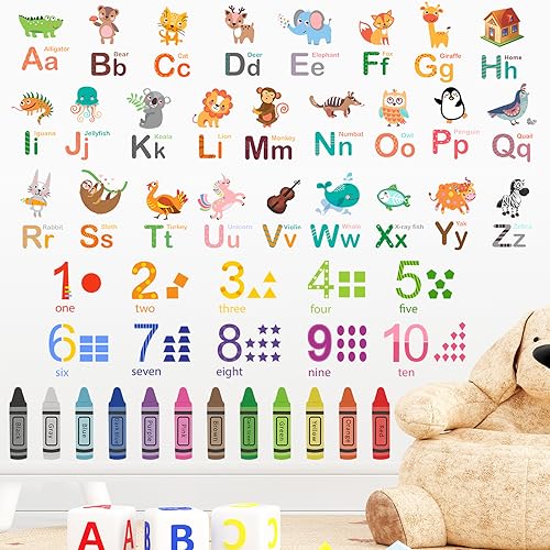 Vinilos Decorativos Animales 3D ABC y Números para Niños miniatura 3