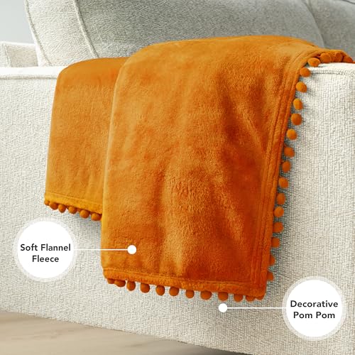 Couverture douce orange pour rester au chaud toute l'année dans le lit - 4