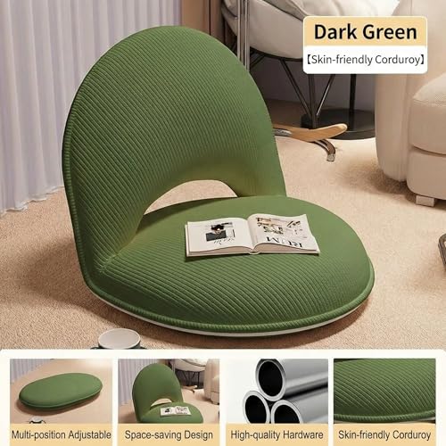 Image of Foldable Floor Chair with Back Support, Tatami Style Floor Lounger for Bedroom, Bay Window, Balcony, Living Room, or Bedside - Single Seat with Backrest Cushion