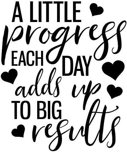 Inspirational Wall Decal Quote | A Little Progress Each Day Adds Up to Big Results | Vinyl Lettering Decals | Motivational Sticker for Home Decor | Gym Motivation Art for Weight Loss or Training 3 Inspirational Wall Decal Quote | A Little Progress Each Day Adds Up to Big Results | Vinyl Lettering Decals | Motivational Sticker for Home Decor | Gym Motivation Art for Weight Loss or Training