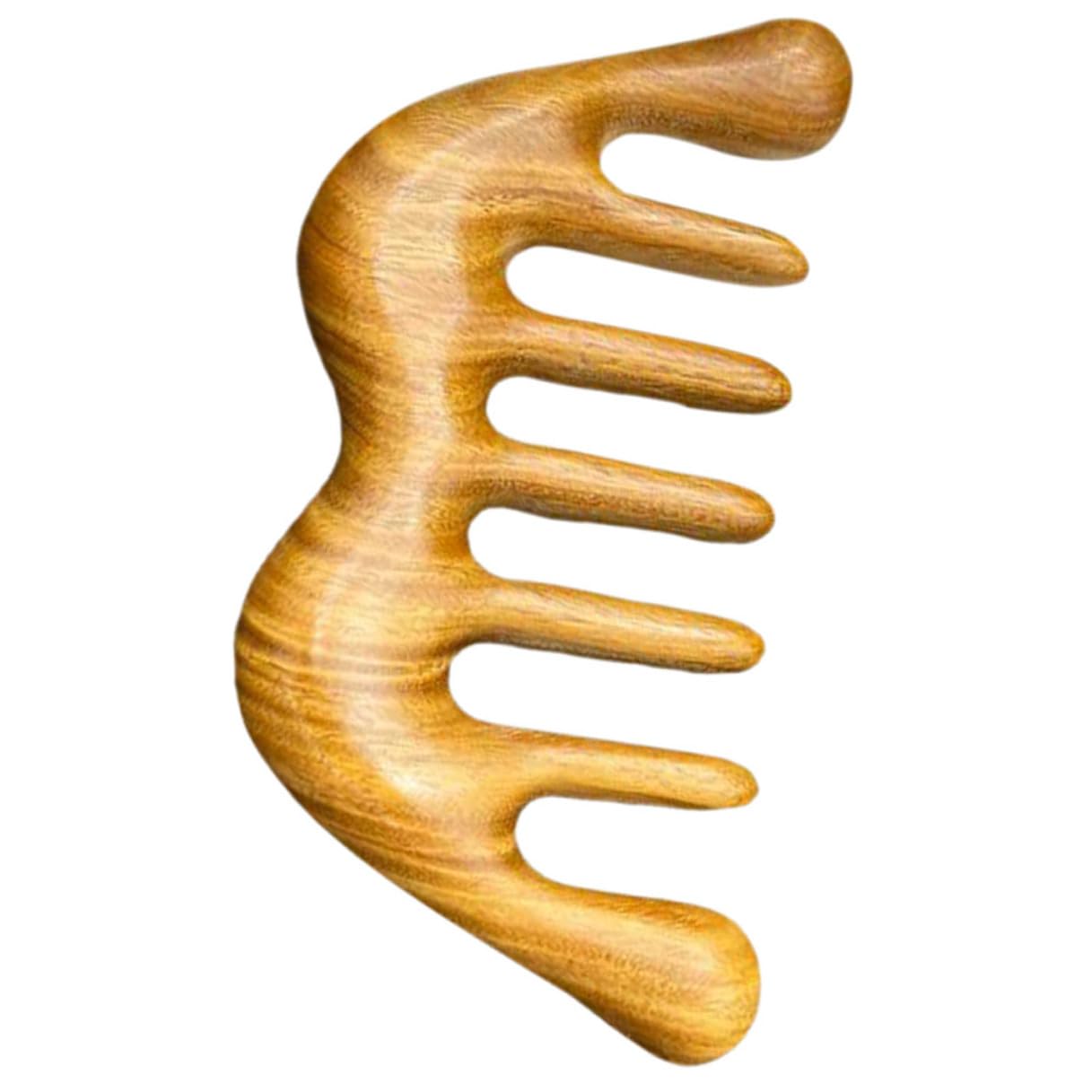 VALICLUD Peine Masajeador de Cabeza de Sándalo Verde, Diseño M, Herramienta de Masaje de Puntos de Acupuntura, Peine para Cuero Cabelludo, Uso Relajante Diario, Ligero y Ergonómico para Bienestar