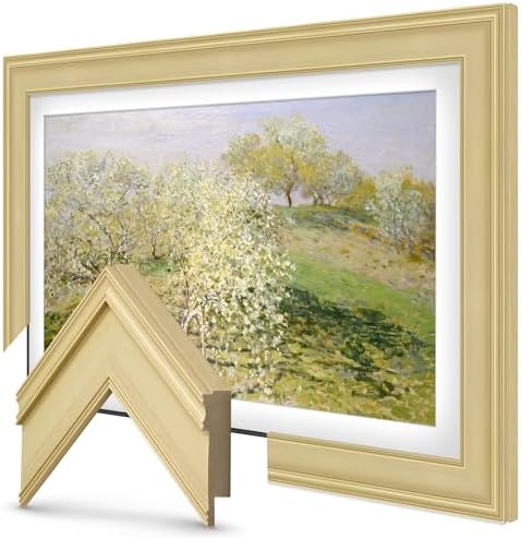 Antique White 3" Deco TV Frame for Samsung The Frame/Pro TVs image 5