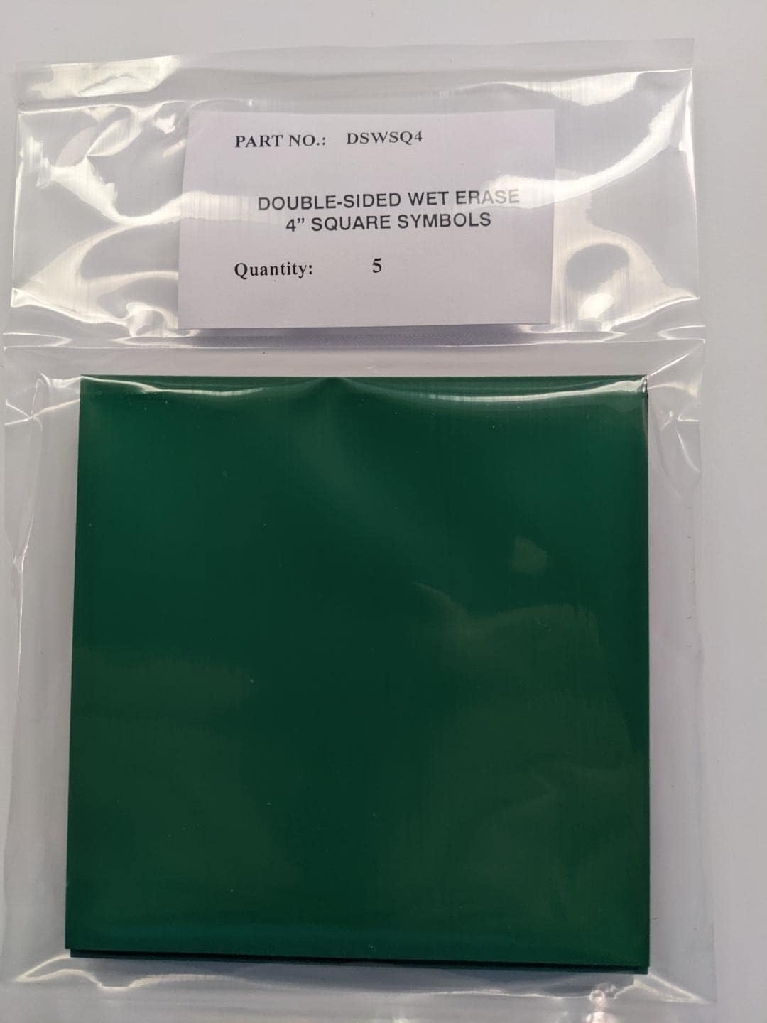 Flip Over Double-Sided Magnetic 4" X 4" Square Symbols. Medium Green ON ONE Side/Red.ON THE Other Side. 5 Magnets in a Package. Produced and Sold by DATA CONTROL INC