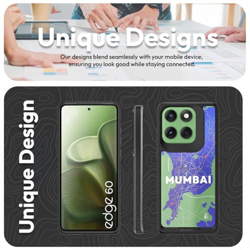 Image of KAPAVER GPS Edition Back Cover Case Compatible with Motorola Edge 60 (PC + TPU) (Mumbai-Black)