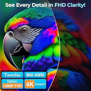 Projector 4K,【Auto Focus/Keystone】Projector with WiFi and Bluetooth, Native 1080P 800ANSI Outdoor Movie Projector, Auto 6D Keystone & 50% Zoom, Mini Projector for Bedroom/Home Theater with USB, HDMI