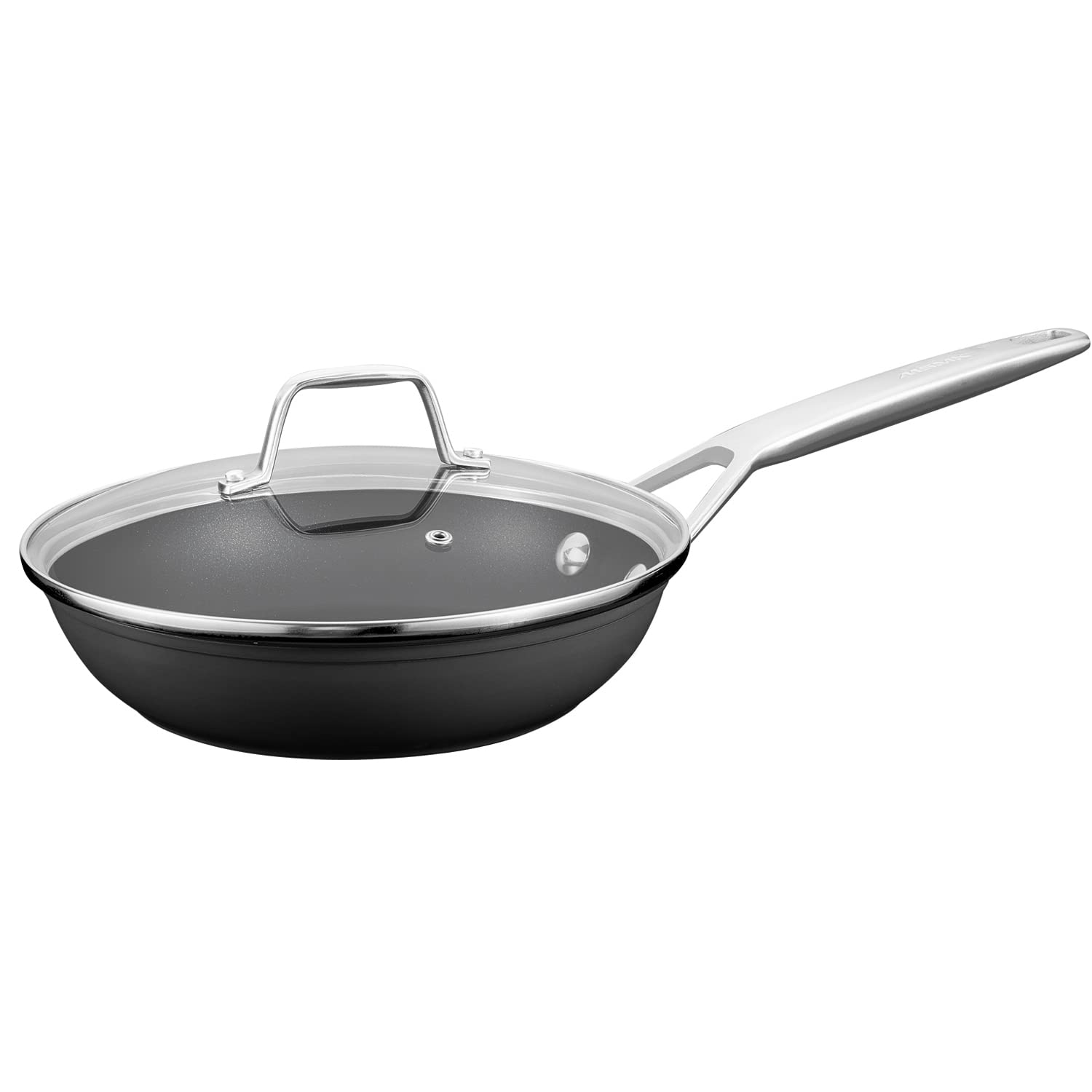 MsMk 9 1/2 Inch Small Egg Pan with Lid, Titanium and Ceramic Nonstick Omelette Pan,Scratch-resistant, Induction Egg Skillet, Oven Safe to 700°F Pan for Cooking, Dishwasher Safe