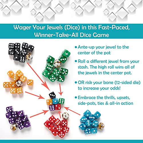 Roll the Bones Dice Game for Kids & Adults, Fastpaced Dice Game for Family Game Night, 26