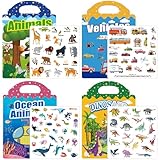 enfants livres ⭐【Le cadeau idéal pour les enfants】 Ces livres d'autocollants sont un choix idéal pour l'éducation à domicile, les crèches ou les salles de classe, et constituent un excellent cadeau pour les anniversaires, Noël et autres occasions. Les enfants seront complètement captivés.
