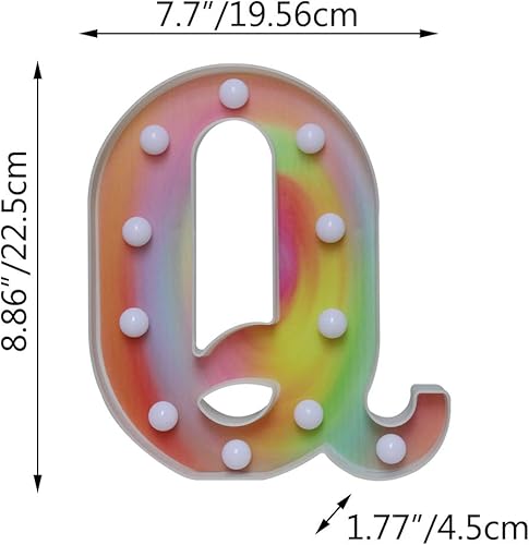 Miniatura 6 de 16 letras de marquesina arcoíris que cambian de color con luces, letreros de luz RGB con control remoto, luz nocturna para el día de San Valentín,