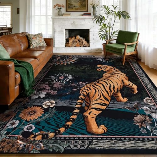 Tapete Boho Yinhua Tiger 9x12 Antideslizante Lavable miniatura 3
