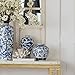 A&B Home Blue and White Porcelain Vase, 8.5