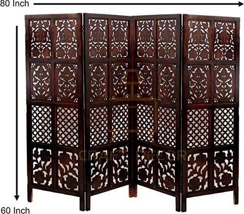 Image of Wooden partition for Living Room | Wood Screen for Pooja Room | Hall Partition | Separator for Living Room | Modern Decorative Wall Divider | Folding Door Screen Kitchen | Foldable Panel
